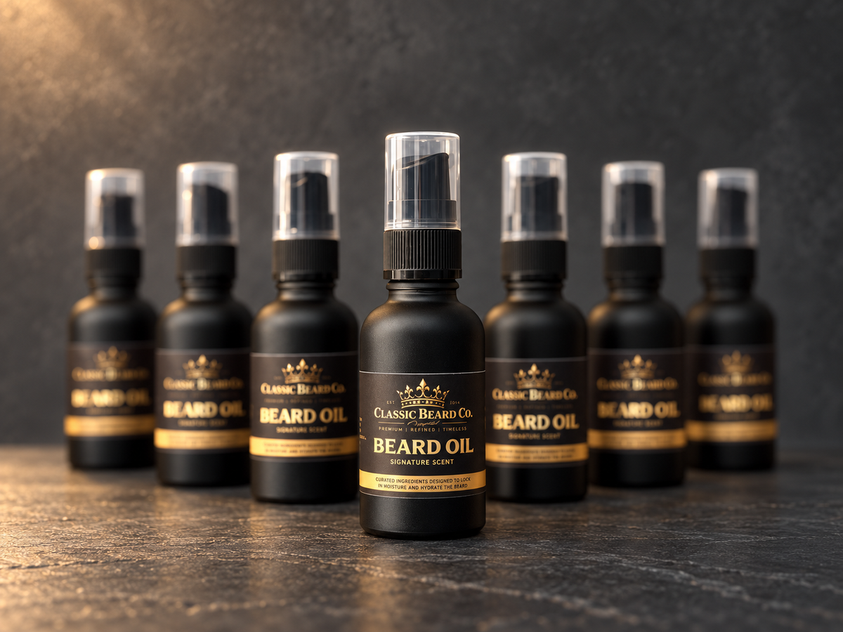 Classic Beard Co. Signature Scent beard oil lineup