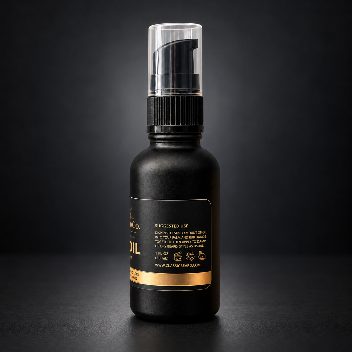 Classic Beard Co. Signature Scent Beard Oil suggested use label