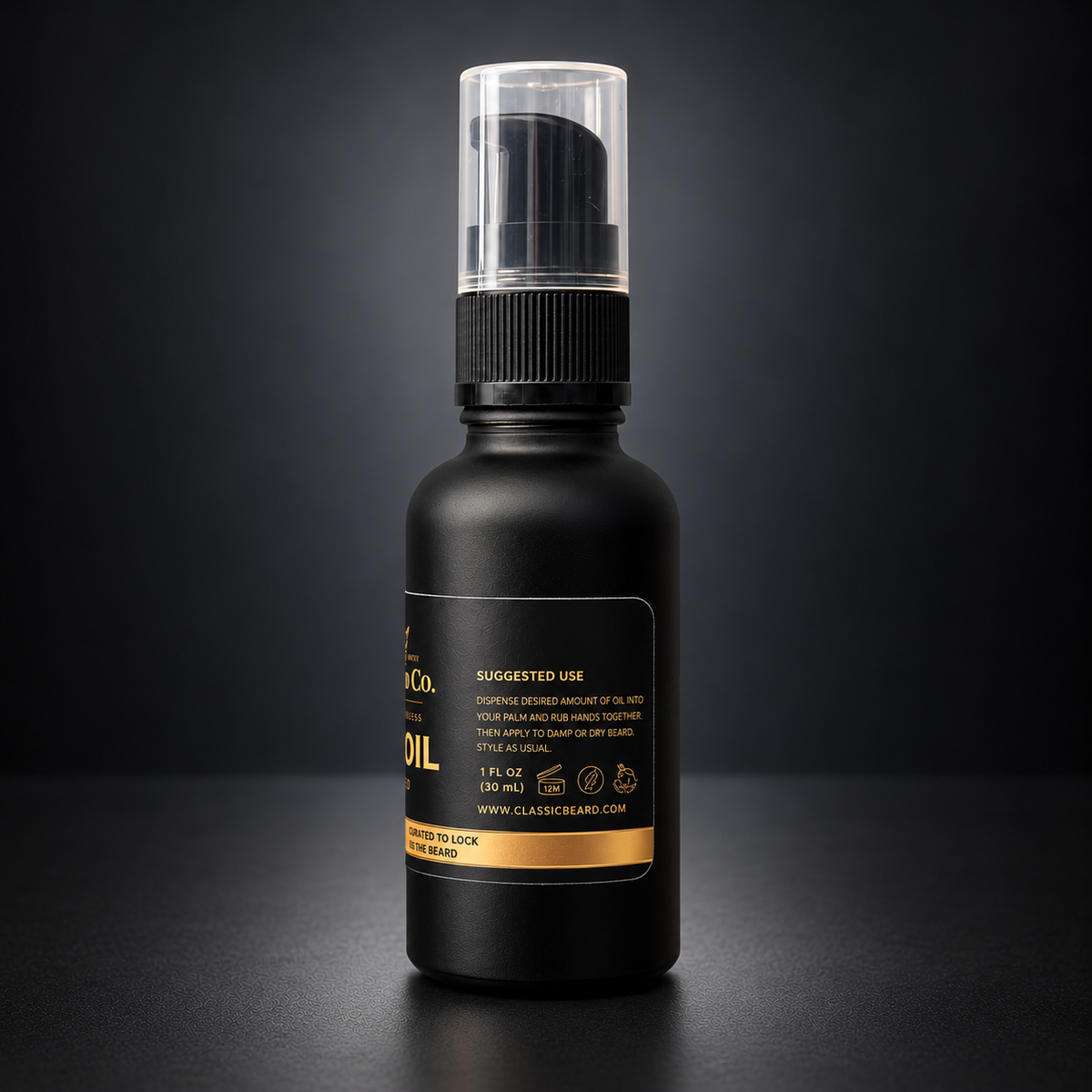 Classic Beard Co. Unscented Beard Oil directions view